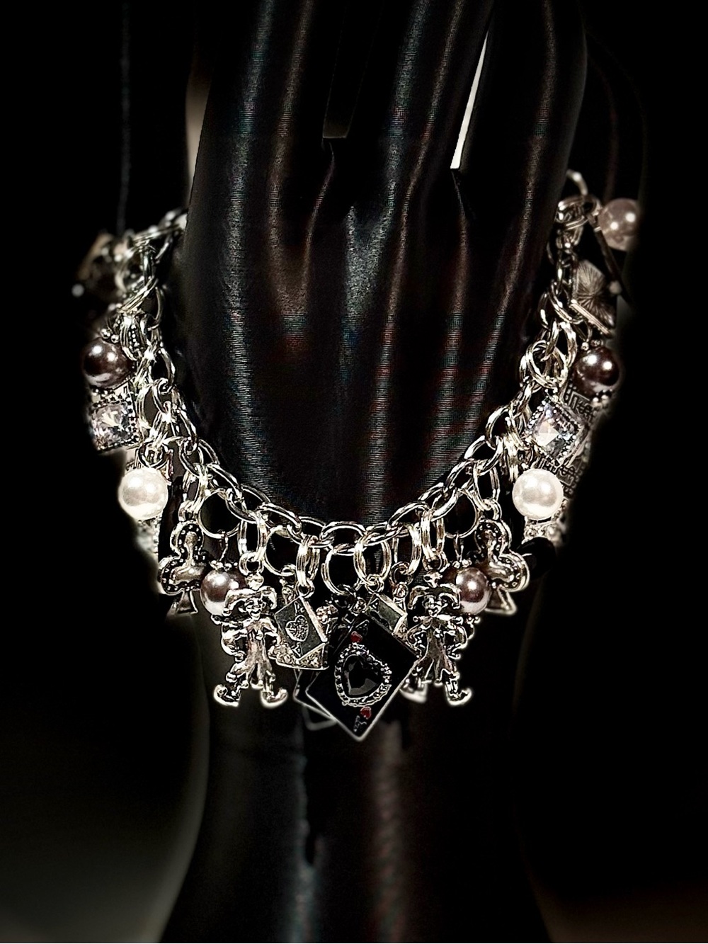 Silver Playing Card Charm Bracelet